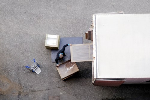 Packed student belongings ready for removal from a Pimlico flat