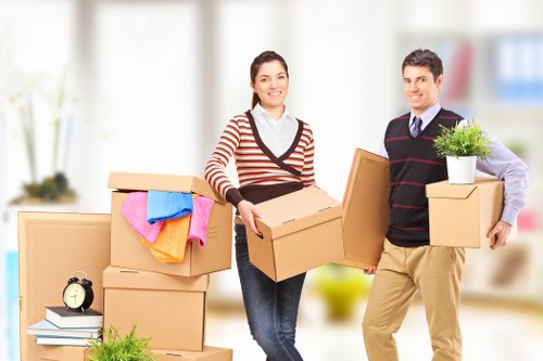 Preparing items for a moving truck booking in Pimlico
