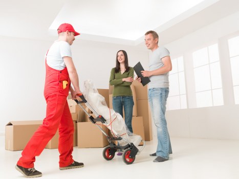 Local removals crew handling stairs and access in a Pimlico apartment building