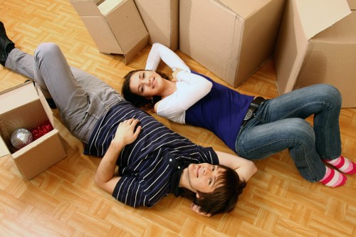 Packed household items ready for a period property move in Pimlico